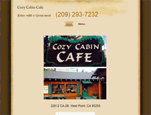 Tablet Screenshot of cozycabincafe.com